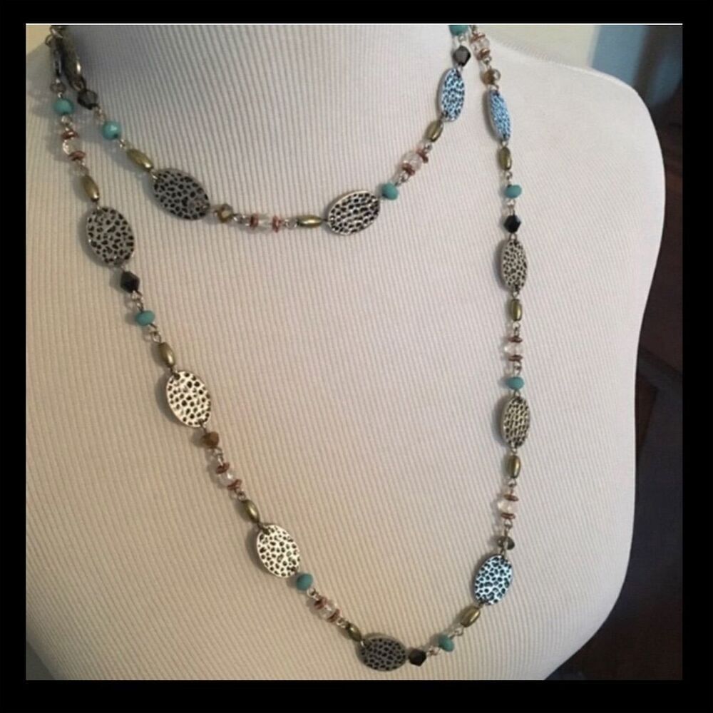 Premier Designs Willow Multicolor Chain Necklace 40" Adjustable